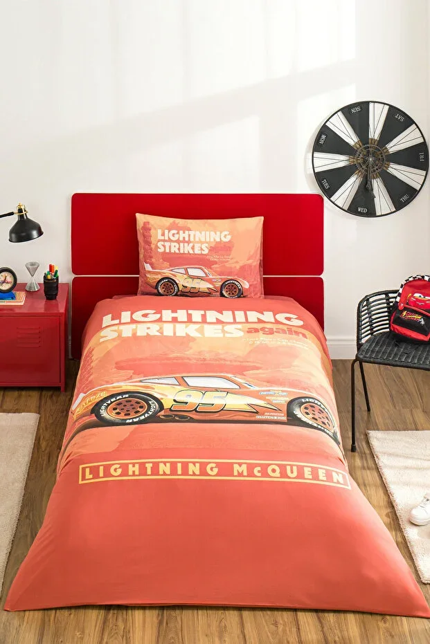 Özdilek Cars Strikes Single Disney Licensed Rubberized Children's Duvet Cover Set
