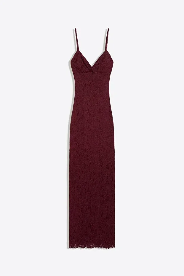 Bershka Lace Strap Midi Dress
