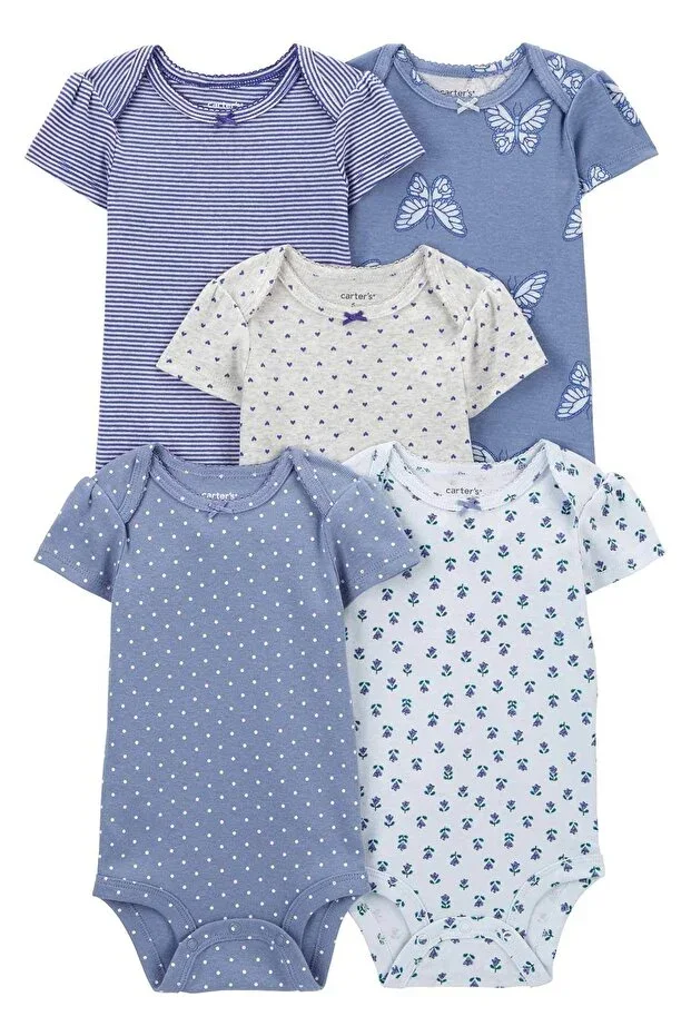 Baby Girl Short Sleeve Bodysuit 5-Pack