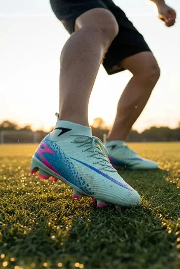 La liga AirBoom Men's Indoor Football Shoes - Turf Shoes Turquoise Cleats - 610