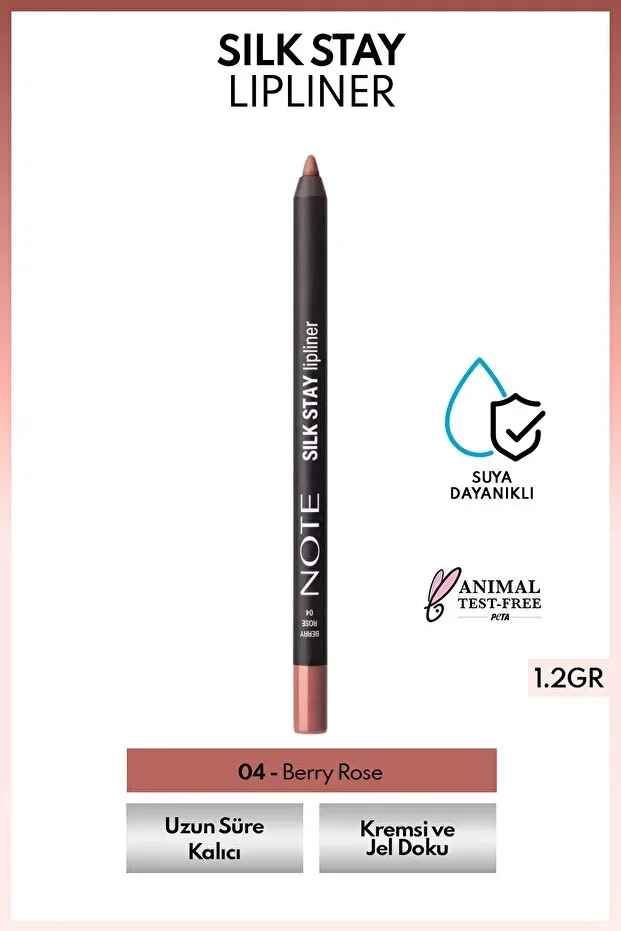 Silk Stay Lipliner Waterproof Silky Lip Liner - 04 Berry Rose - Nude