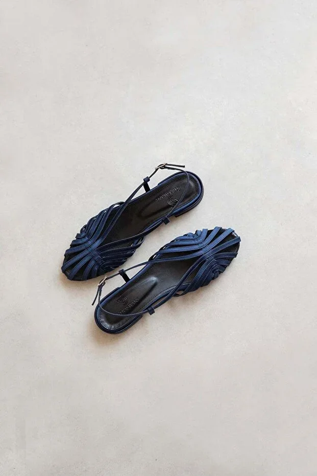 Lester Women's Satin Babet Navy Blue