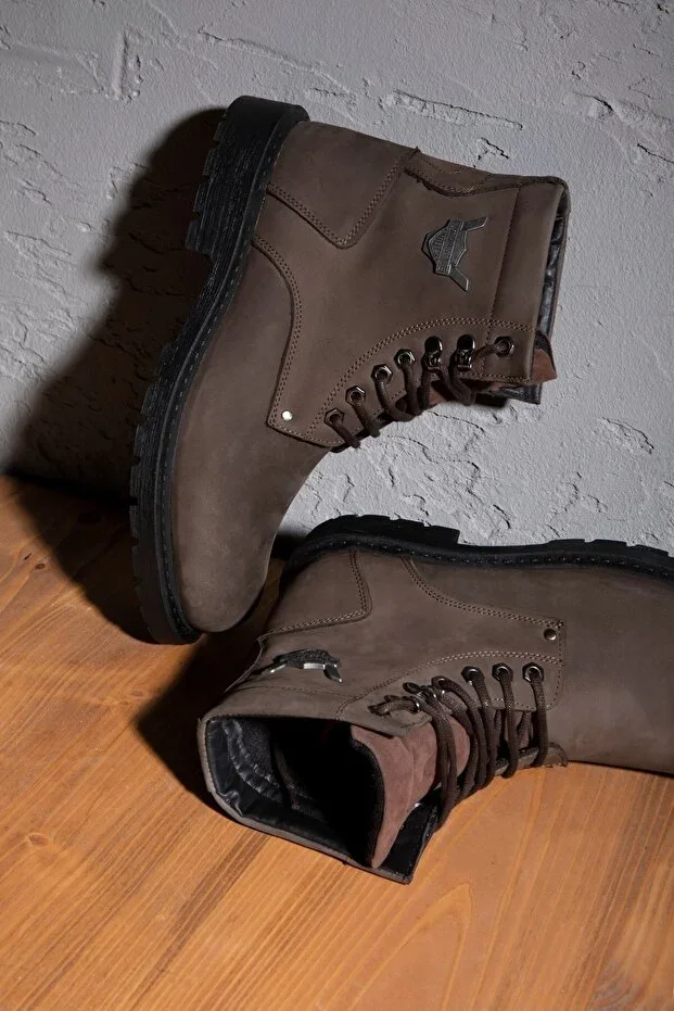 Glaz Genuine Leather Men's Lace-up Boots, Harley Boots