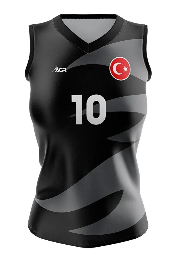 Volleyball Jersey Model 714 - Customizable Name and Number, Digital Print Design Single Top