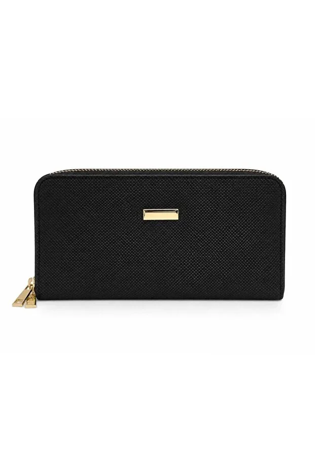 Black Fabric Flat Women's Wallet