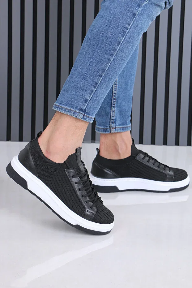 Men's Sports Shoes Knit Tricot Breathable Sneakers with Pusped Sole