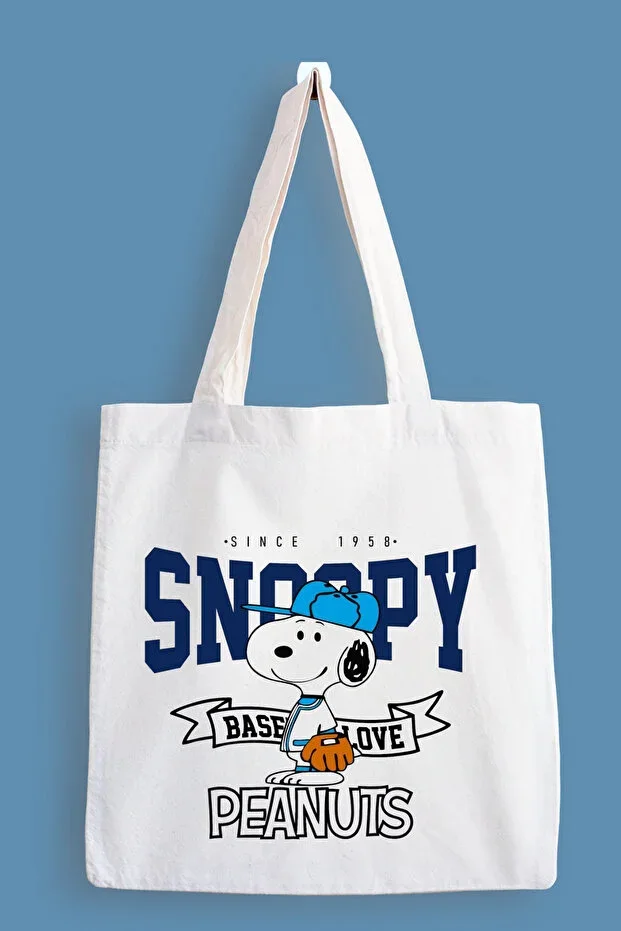 Snoopy Peanius Printed Canvas Bag, Tote Bag