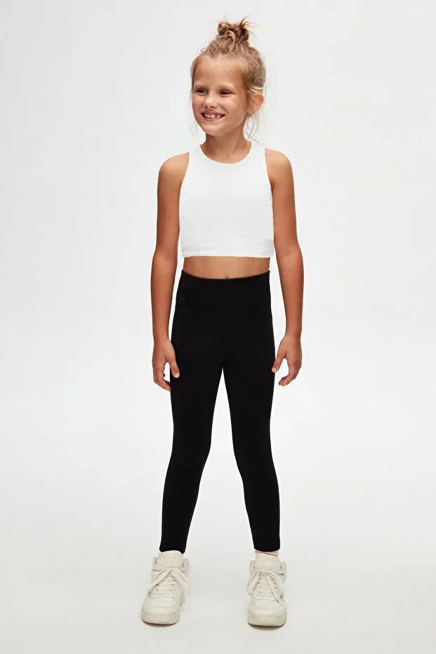 Black Basic Girls' Summer Tights