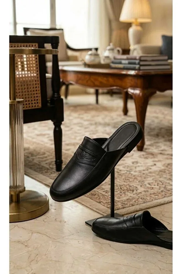 Armalı Leather Slipper pc-289 dowry home comfort sole father youth groom slipper genuine leather...
