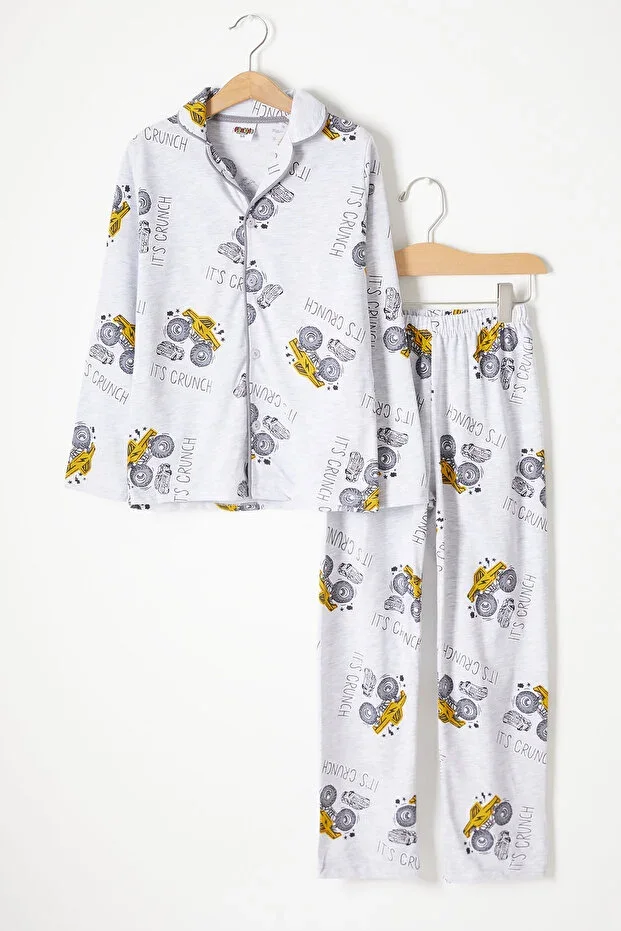 Monster Truck Print Boys Pajama Set 16331