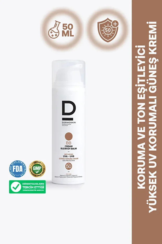 BB Cream Blemish Balm SPF50+ | Tinted Sunscreen | Anti-Aging | Blemish Remover | 50 ml