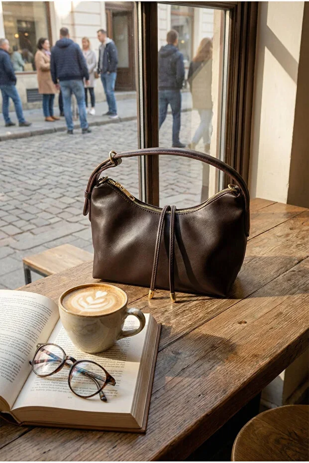 Zanega Faux Leather Women's Handbag and Shoulder Bag Brown