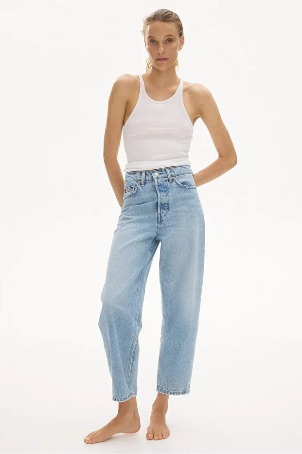H&M Barrel High Waist Ankle Jeans