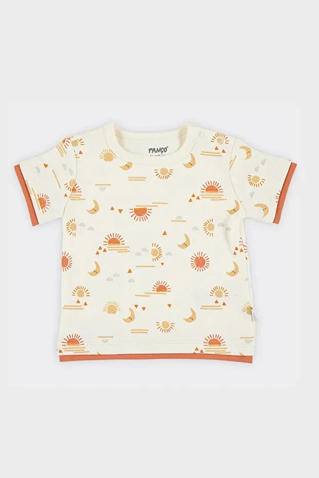 Newborn Print Short Sleeve Ecru T-shirt