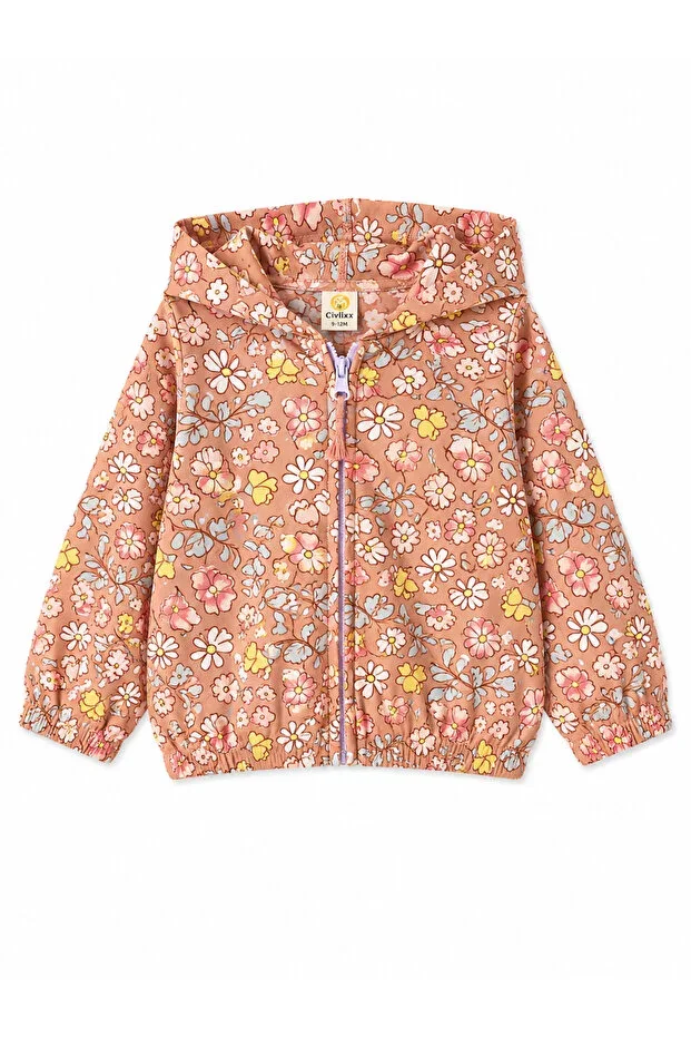 GIRLS' FLOWER PRINT JACKET