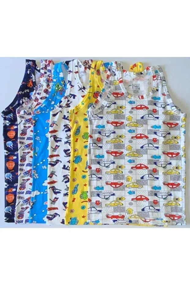 Boys' Colored Elastane Interlock Undershirt (6 PCS)
