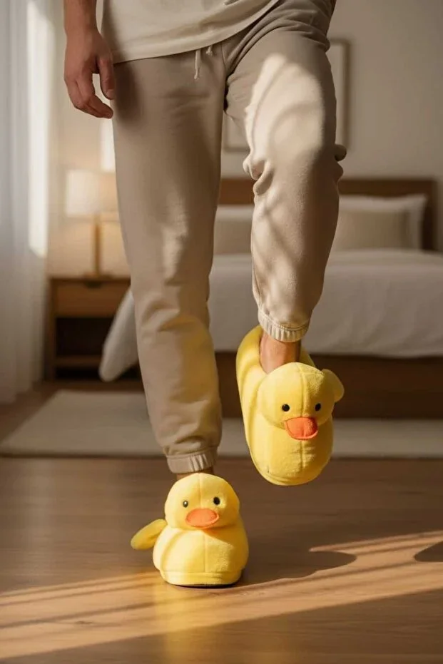 Children's Duck Figure Slippers Non-Slip Sole Warm House Boots
