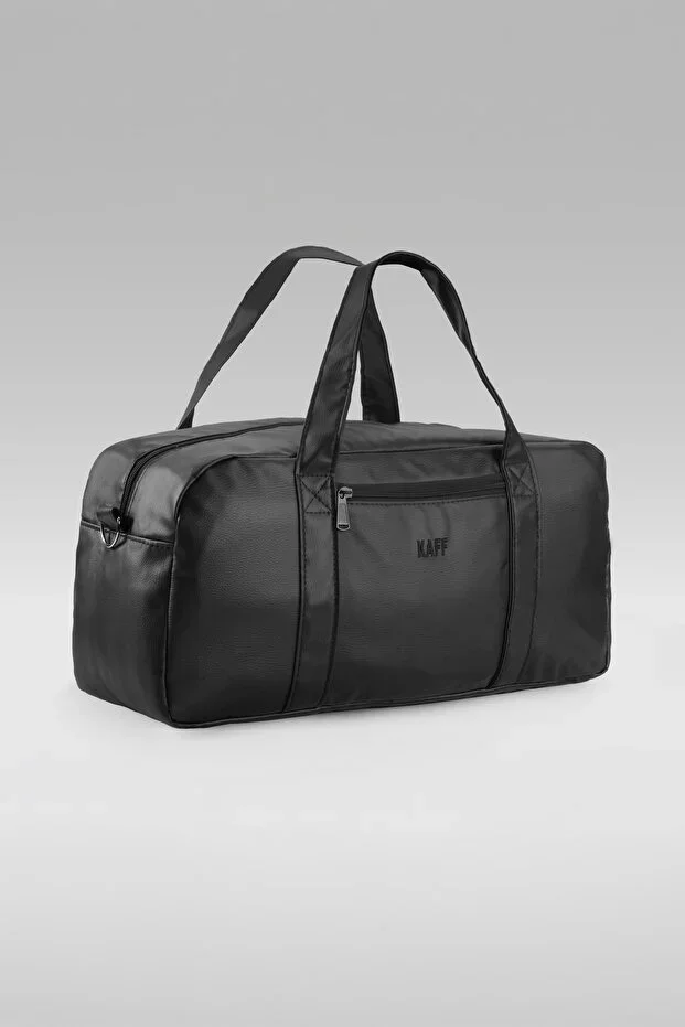 Black Faux Leather Unisex Large Capacity Premium Travel & Fitness & Sports Bag - 00125