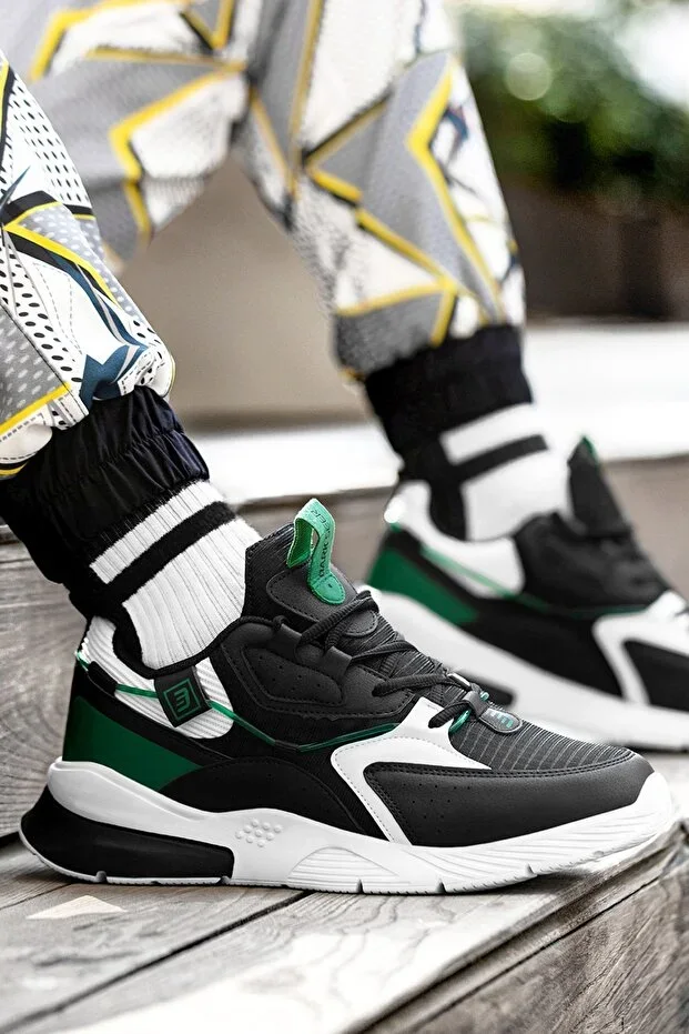 Black White Green Unisex Sneaker