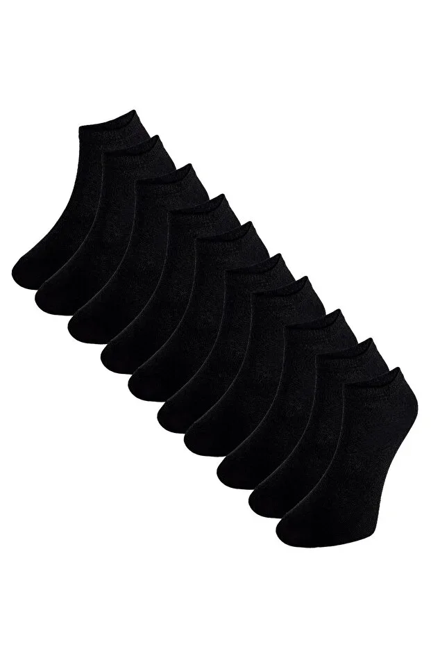 Men's 10-Pack Black Ankle Socks