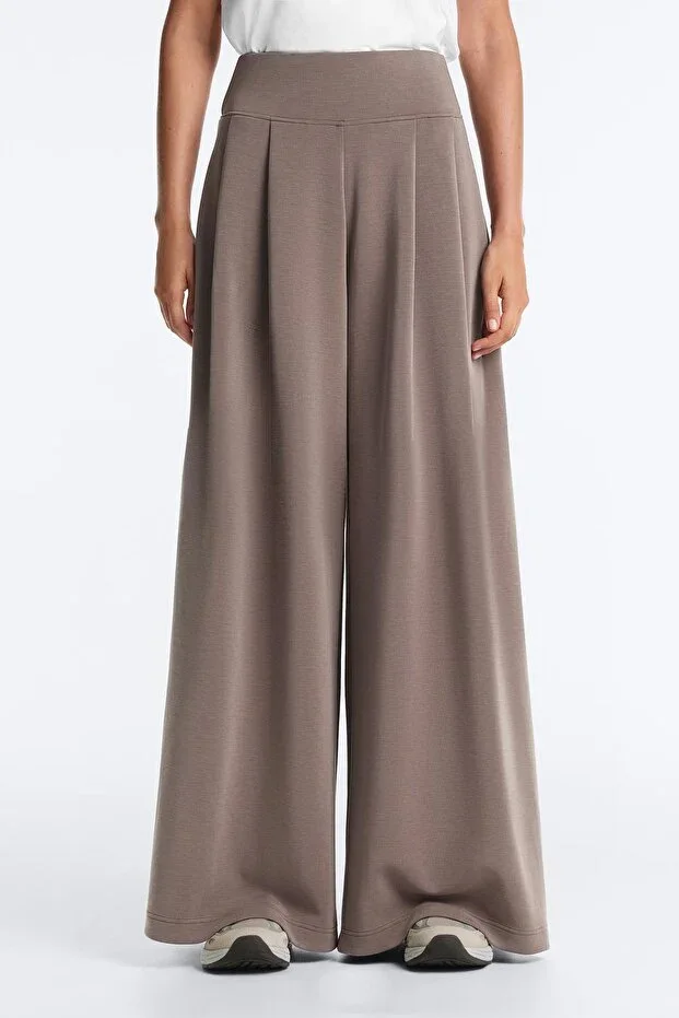 Oysho Corset Waist Wide Leg Modal Trousers