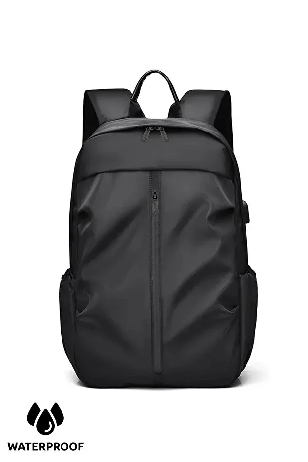 Water Repellent Fabric Black Notebook and Backpack with Zipper Feature