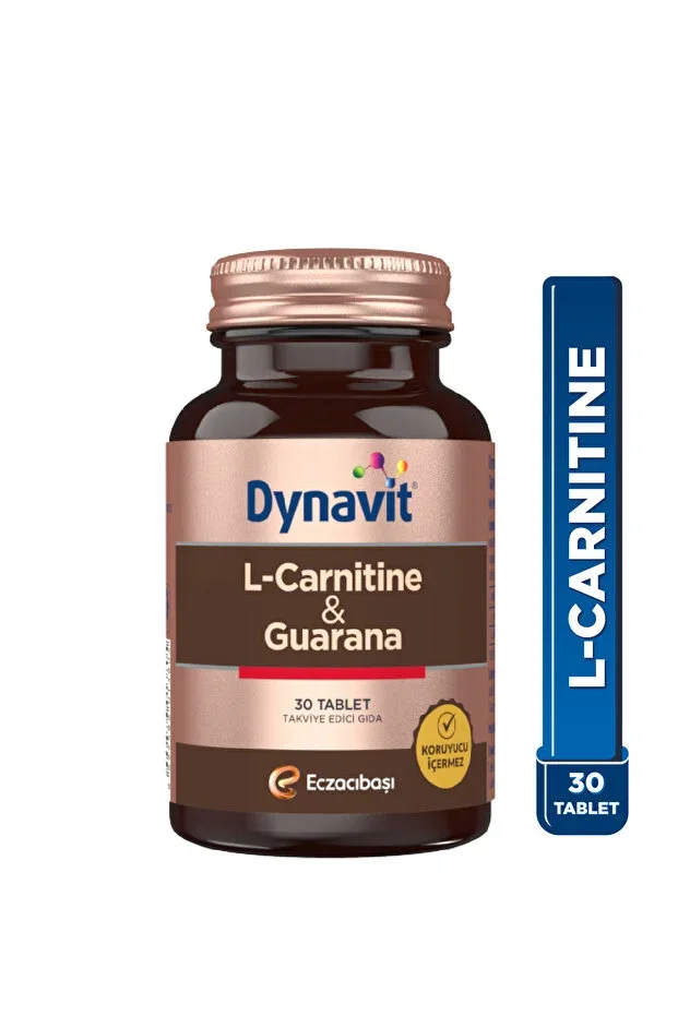 L-Carnitine & Guarana 30 Tablets - 500mg L-Carnitine&250mg Guarana - Fat Burning&Sports Support