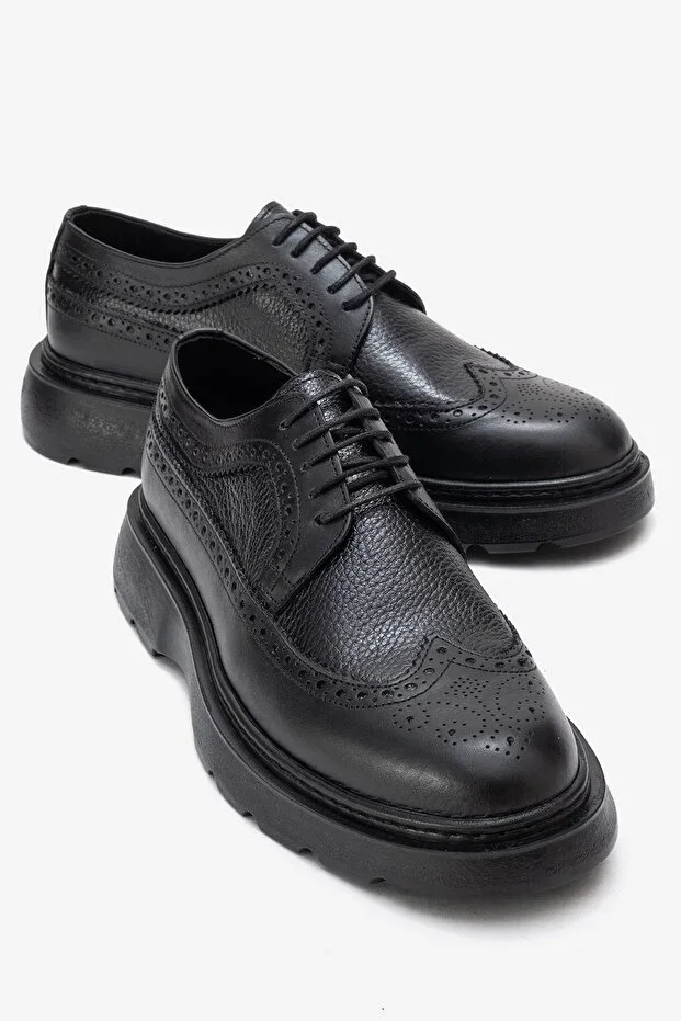 Genuine Leather, Thick Sole, Inner Outer Leather Eva Sole Very Light Men's Shoes