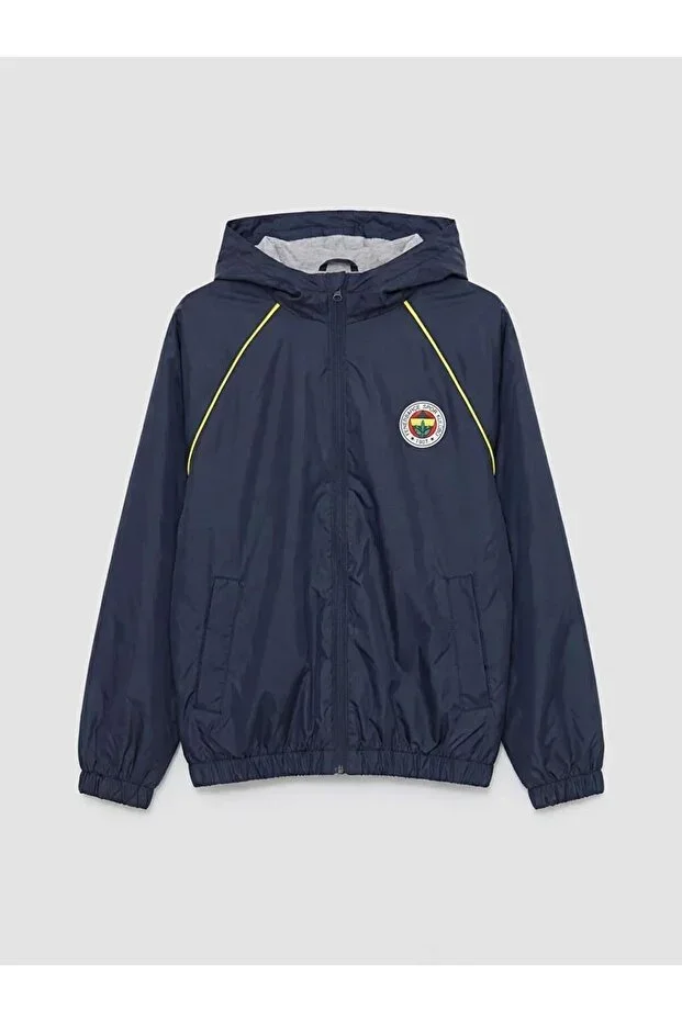 Navy Fenerbahçe Licensed Hooded Boys' Raincoat (S6)