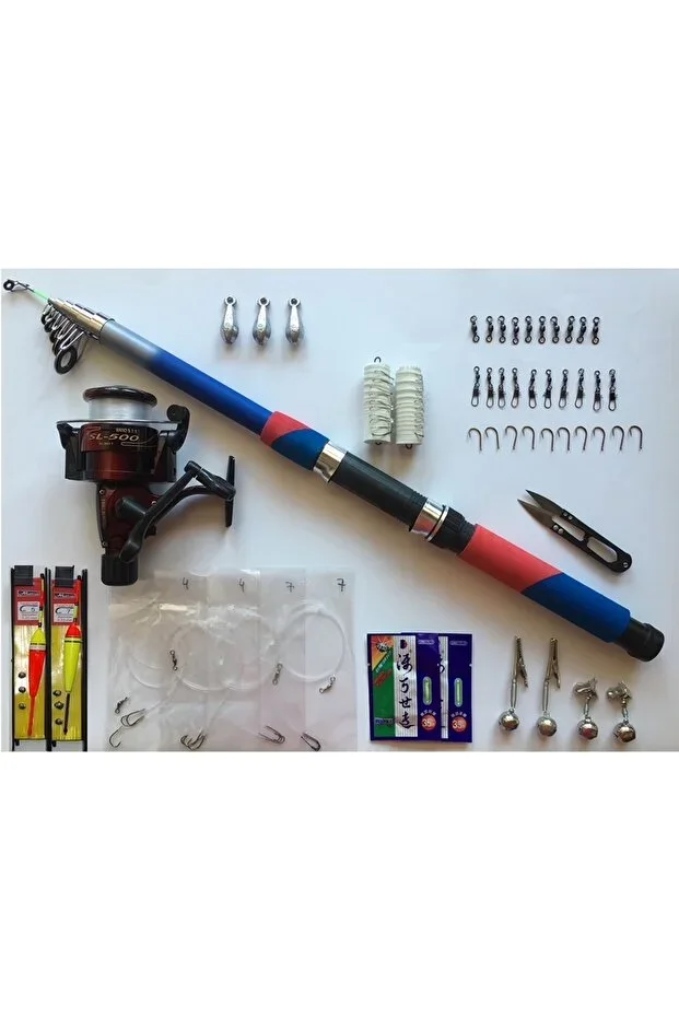 50 Piece 1st Quality Fishing Set 3 Meter Rod 50 Reel
