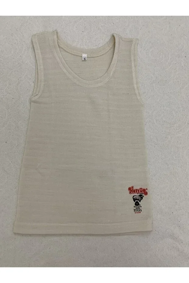 Kids' Zero Neck Zero Sleeve Wool Undershirt Bronchitis Sweat Preventer Undershirt 75% Wool 25% Acrylic