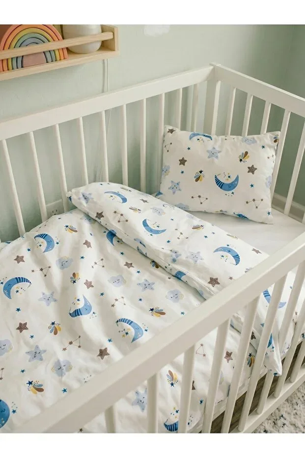 Baby Duvet Cover Set 3 pcs | 100x150 cm, Zippered, Hypoallergenic, 70% Cotton, Patterned