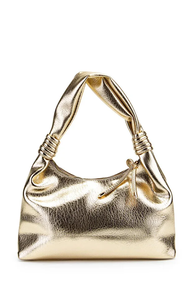 Büğüm Detailed Lady Women's Handbag Gold