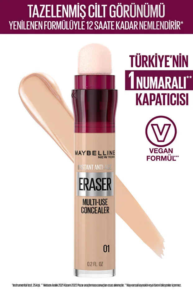Instant Anti Age Eraser Concealer 01 Light - Concealer That Covers Imperfections and Hides Dark Circles