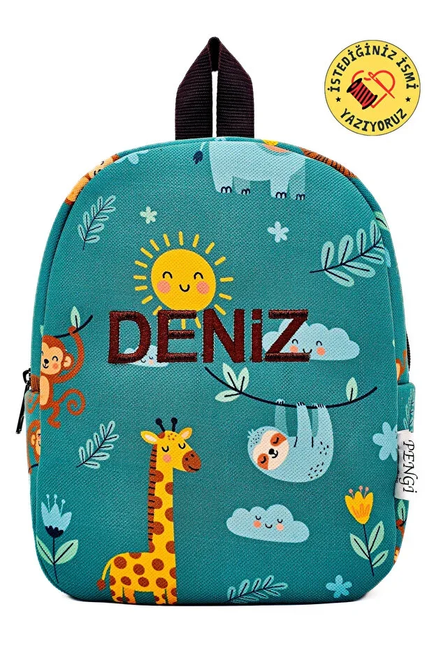 [ WE EMBROIDER THE NAME YOU WANT ] Safari 0-8 Years Children's Backpack, Nursery Bag, Kindergarten Bag