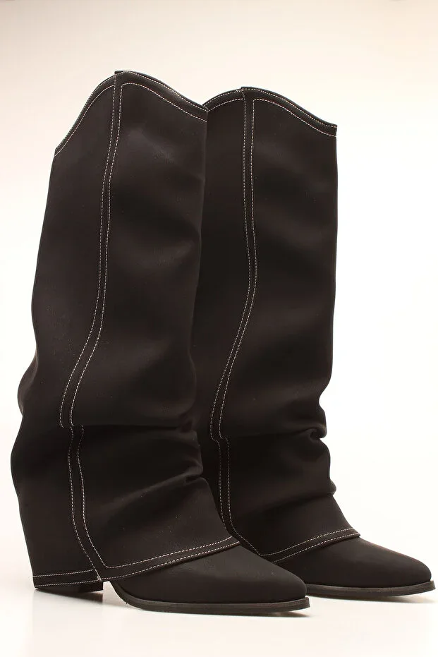 BLACK NUBUCK WOMEN'S BOOT