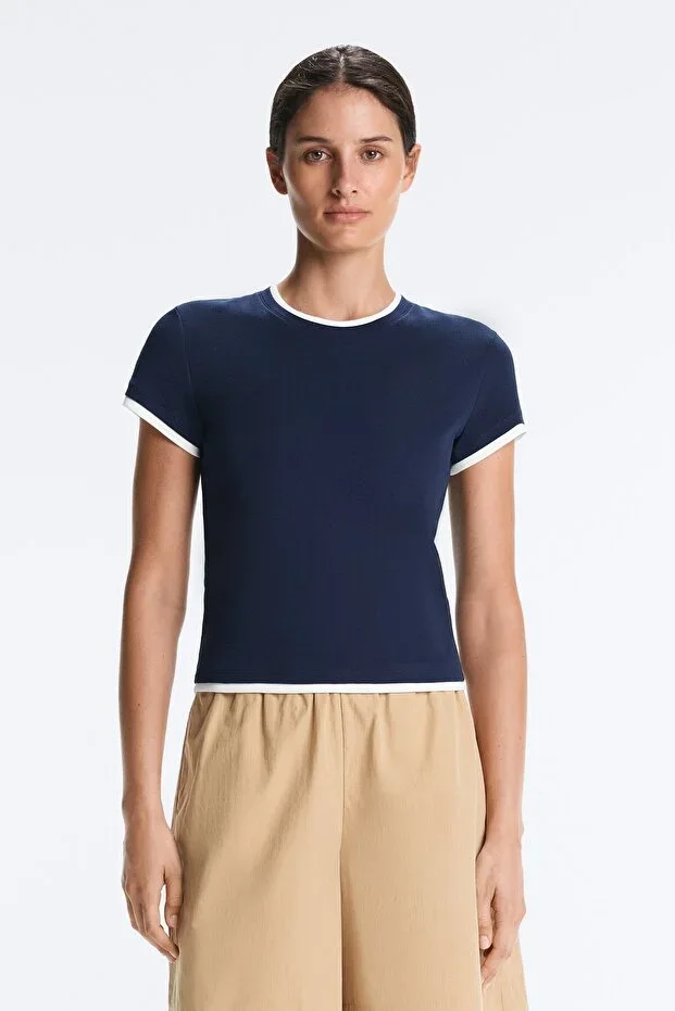 Oysho Double-layer look cotton rib T-shirt