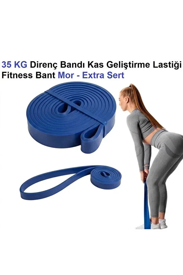 35 KG Resistance Band Muscle Building Rubber Band Fitness Pilates Cross Training Band Purple - Extra Hard