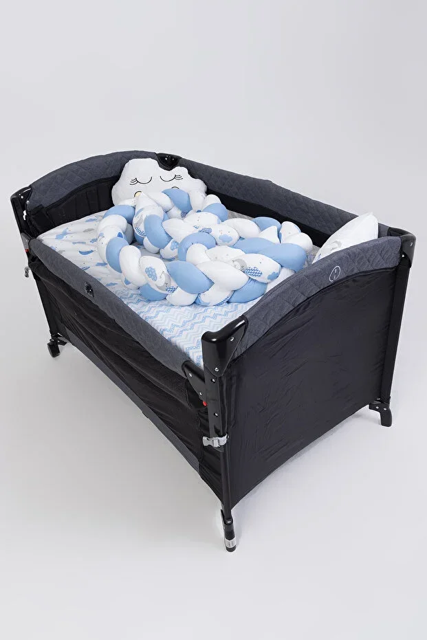 Braided Bassinet Bedding Set Blue 70x110, 70x120, 70x130, 60x120