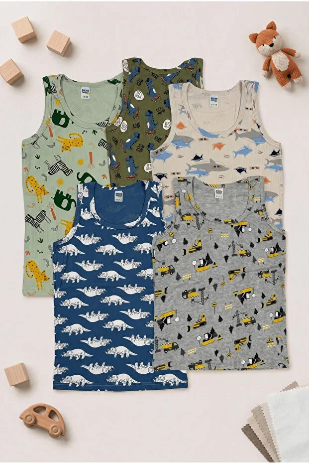 6-pack children's patterned tank top