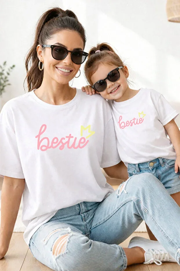 Mother Daughter 100% Cotton T-shirt Mama Mini Mother Daughter SINGLE PRICE