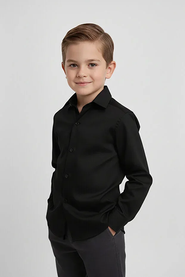 Boys Long Sleeve Black Shirt