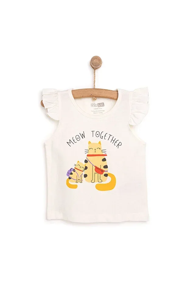 HelloBaby Basic Girl's Cat Print Tank Top T-shirt Baby Girl