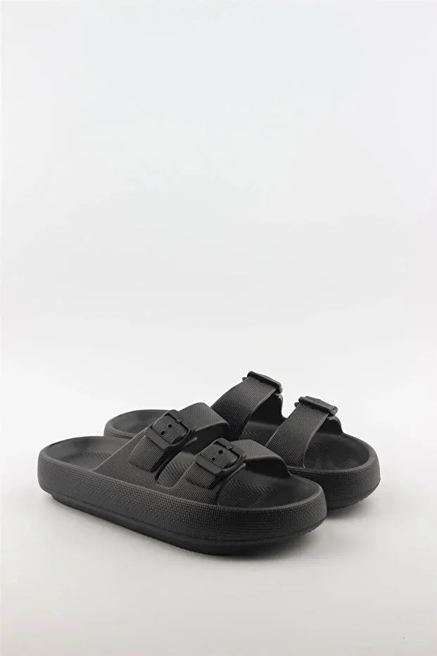 Akınal Bella Women's Summer Slippers with Double Buckle E282.Z