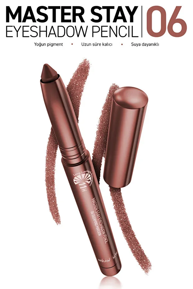 Alix Avien Waterproof 11 Hours Long-Lasting Intense Pigmented Creamy Eyeliner Eyeshadow - Master Stay 06 Gleaming Maroon