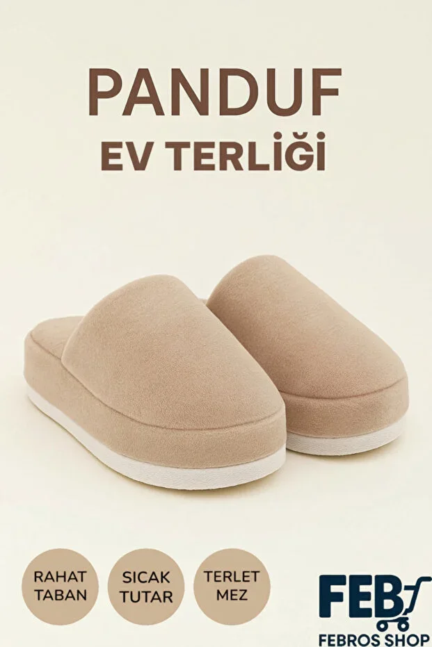 Soft Thick Sole Slipper Winter Plush Closed Toe Warm Non-Sweating Non-Slip