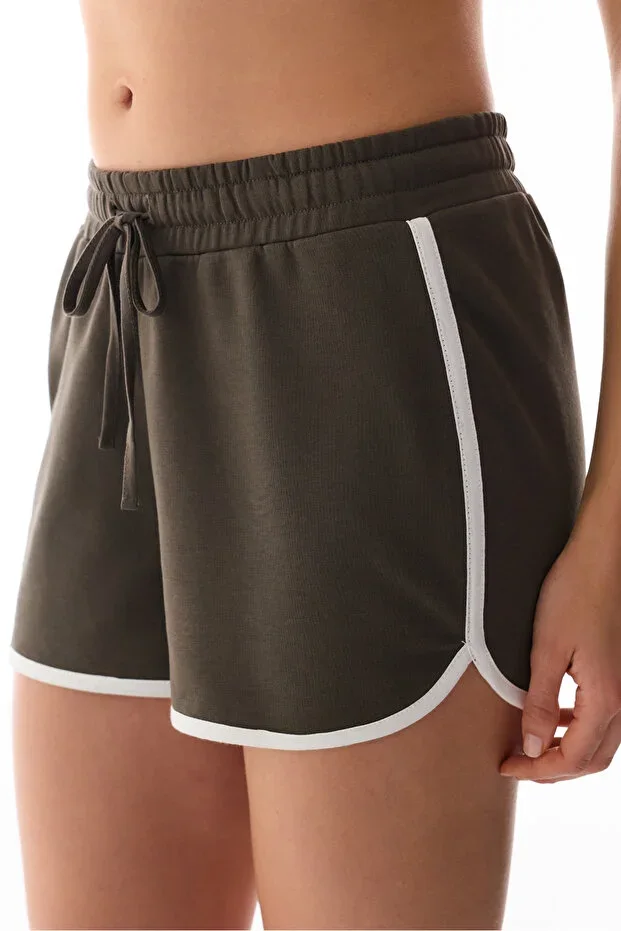Penti Khaki Retro Cotton Shorts