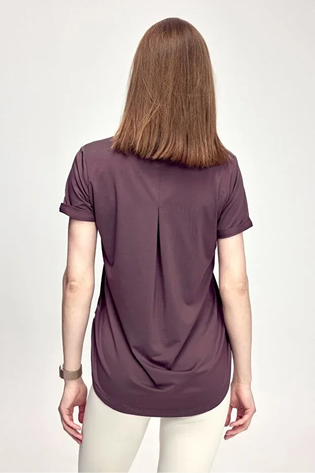 Scorp Aria Back Detailed Women's Sports T-shirt Purple