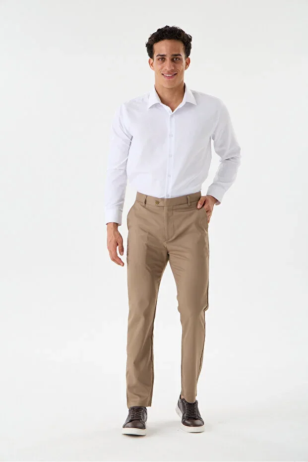 Men's Italian Cut Slim Fit Stylish Flexible Modern Fabric Trousers