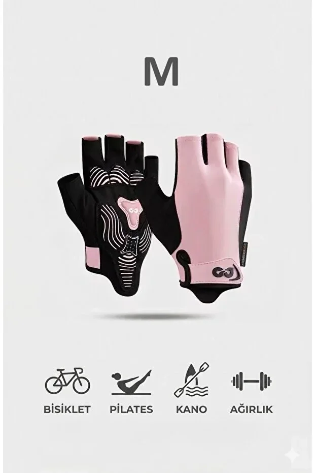 SkyWheel Superior (Top Segment) Half Finger Pro Fitness, Reformer Pilates Palm Non-Slip Silicone Gloves - M